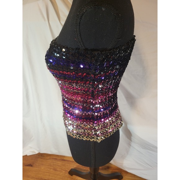 Vintage 1970's Multi Colored Full Sequin Tube Top - Picture 2 of 4